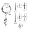 Pendientes Rectos de Aleación de Titanio F136 con Colgante de Gota de Agua con Cabeza de Serpiente de Aleación de Titanio Pendientes de Personalidad Clavos para Hélice Auricular