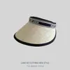 Sombrero de Paja Abierto con Letras de Comercio Exterior Transfronterizo para Mujer, Sombrero de Sol de Playa Versátil Casual de Verano con Protección UV Negra