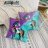 Almohada de Dibujos Animados Año del Caballo 2026 Felpa Corta Funda de Almohada Impresa por Ambos Lados Sin Relleno para Cojín de Sofá de Sala de Estar