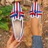 Atacado do Fabricante Novo Estilo Sapatos Femininos Fly-Knit para Primavera e Outono, Bico Fino, Emagrecedores, Slip-On Planos Sapatos Casuais Femininos com Laço