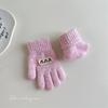 Guantes de Punto para Niños Otoño e Invierno Cereza Etiqueta Pequeña Bebé Para Exteriores A Prueba de Frío Cálidos Resistentes al Viento Guantes de Lana