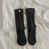 Calcetines Bordados de Corazón Estilo Coreano para Mujer, Otoño e Invierno, Calcetines Largos de Algodón con Letra en el Talón, Estilo Popular de Celebridad de Internet, Calcetines Caídos de Compresión Ligera de Caña Media
