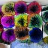 Ponto de fábrica bola de pelo de raposa real diy acessórios para roupas chapéu bola de pelúcia colorida acessórios bola de pelo de couro atacado