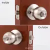 Cerradura Negra para Puerta, Cerradura Esférica Universal para el Hogar, Cerradura para Puerta Interior de Dormitorio y Baño, Cerradura Antigua para Puerta de Madera, Cerradura de Tres Barras