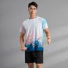 Novo terno de roupas de badminton para mulheres de manga curta competição sportswear de secagem rápida treinamento de vôlei de ar tênis de mesa masculino impresso