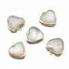Colgante con Borde de Concha Natural Concha Blanca Concha de Abulón Colgante Redondo Corazón Gota de Agua Accesorios para Pendientes Hechos a Mano DIY
