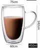 Copo de vidro transparente personalizado com dupla camada, copo de vidro doméstico em formato de ovo para chá com leite e café, copo térmico doméstico com dupla camada.