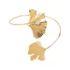 B3253 moda europea y americana transfronteriza pulsera fresca ajustable para mujer diseño simple sentido de la moda anillo de brazo abierto de flores y hojas