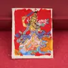 Thangka Tibetano Nepalesa Pura Pintado à Mão dos Oito Guardiões do Zodíaco, Bodhisattva Tesouro Vazio Pintado à Mão Bruto e Puro Núcleo de Cartão 4*5