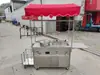 Carro de Comida para Bocadillos Multifuncional Comercial Soporte para Jianbing Guozi Olla para Freír Malatang Kanto-ni con Estufa de Gas