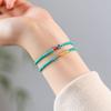Pulsera Turquesa Cuentas Pequeñas de Arroz Extremadamente Fina 3mm Apilada Doble Bucle Pulsera para Mujer Joyería de Lujo Ligero de Alta Gama para Hombre