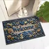 Felpudo de Azulejo Semicírculo Americano Transfronterizo Felpa de Cristal Felpudo Decorativo Retro para Puerta de Entrada Felpudo Decorativo Estampado Temu
