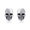 Pendientes Transfronterizos Youpin Retro Brillantes de Calavera Completamente Incrustados con Diamantes Pendientes Personalizados para Hombres y Mujeres Joyería de Halloween Pendientes de Calavera