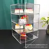 Suporte de Exibição de Bolo Acrílico Personalizado em Massa Armário de Exibição de Pão Transparente Stand de Bolo para Padaria Loja Porta Lateral de Abertura 4 Camadas