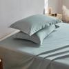 Funda de almohada individual de algodón de fibra larga 100S de color puro de ala ancha Clase A, pieza única tipo sobre, par de ropa de cama textil para el hogar para adultos