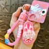 Llavero de zapatillas musicales de panda creativo que da vueltas, lindo colgante para mochila escolar, llavero para coche, agarra regalo pequeño al por mayor