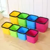 Papelera Creativa Cuadrada de Escritorio Oficina Estudio Sala de Estar Caja de Almacenamiento Mini Plástico Colorida sin Tapa Cubo de Basura