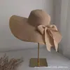 Sombrero de Paja para Mujer, Sombrero de Sol de Verano, Estilo Coreano, Moderno, para la Playa, Ala Ancha, Protector Solar Anti-UV, Plegable, Sombrero de Playa