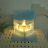 Cartão de Cumprimentos de Aniversário com Luz Musical Estéreo 3D Presente de Aniversário Cartão Dobrável com Coração Luminoso Bênção de Bolo Cartão de Cumprimentos