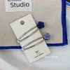 Estilo Coreano Grampo Azul com Botão Franja BB Clip Estilo Ins Design Retrô Nicho Senso de Design Versátil Presilha Bico de Pato Grampo de Cabelo Acessórios de Cabelo