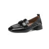 Mocasines Suaves y Cómodos Antidesgaste Cuero Genuino Completo Primavera 2024 Tacón Bajo Punta Cuadrada Zapatos de Piel de Vaca Texturizada Talla Grande 42