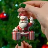 Decoración colgante de árbol de Navidad plano de acrílico transfronteriza, adornos colgantes de Papá Noel para el hogar y el coche