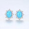 Aretes de Plata Esterlina S925 Pag&Mag, Ópalo Artificial, Aretes Elegantes y Sofisticados para Mujer, Aretes Simples y Populares al Mayoreo
