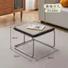 Mesa de Centro Vintage para Sala de Estar, Juego de Mesas de Té para Apartamento Pequeño, Ratán Moderno de Lujo Ligero, Acero Inoxidable Simple Ins