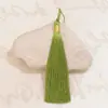 12cm cerrado hilo dorado Seda de Hielo Borla DIY hecho a mano hanfu cheongsam solapa de presión borla colgante adornos para oreja