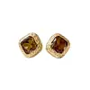 Pendientes geométricos tipo cubo de lujo ligero y alta gama, exquisito color café, pendientes versátiles de moda populares para mujer 2026