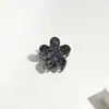 Mini presilha de metal com flor transfronteiriça, grampo lateral para franja com strass, bico de pato com laço para cabeça de princesa