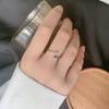 Anillo de estrella de cinco puntas de plata s925 para mujer, anillo abierto con circonitas y diamantes, diseño creativo de nicho, joyería de mano.