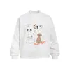 Camiseta de manga larga con estampado divertido de cachorro de dibujos animados para hombre, corte holgado, cuello redondo, top casual para primavera y otoño, estilo callejero hip-hop INS