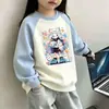 Sudadera de Dibujos Animados para Niños 2026 Otoño/Invierno Nuevo Estilo Sudadera de Algodón con Cuello Solapa para Niñas Pulóver Moderno Camiseta Básica para Niños Mayores