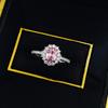 Joia Mu Jing Prata S925 Amante Rosa 5*7mm Oval Ovo Papalacha Ovo de Pombo Anel