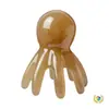 Peine de masaje para cabeza de pulpo, cepillo de terapia de meridianos, masajeador de palillo, peine de dientes anchos, peine de pulpo portátil