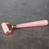 Rodillo Masajeador Facial de Cristal Rosa, Bola Rodante de Resina No de Jade, Palo de Masaje para Lifting y Firmeza de Ojos y Rostro