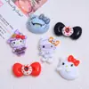 Desenho Halloween Miau Miau Fofo Acessórios DIY Feitos à Mão Kit de Material para Grampo de Cabelo com Cola de Creme e Peças Pequenas de Resina