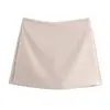 ZA comercio exterior al por mayor nuevo para mujer estilo europeo y americano cintura alta color sólido todo-partido falda pantalones de falda