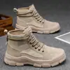 Botas Martin de Caña Alta Zapatos de Hombre Otoño Nueva Construcción Zapatos de Trabajo Antideslizantes Resistentes al Desgaste Deportivos Casuales Zapatos de Protección Laboral para Hombre