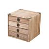 Caja de té Pu'er de madera maciza, bandeja de té retro, estante para té, caja de regalo con forma de pastel de hojas, caja de almacenamiento multicapa tipo cajón, estante de almacenamiento