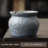 Cenicero doméstico vintage con tapa anti-ceniza, cenicero de estilo antiguo para mesas de té y salas de estar, hecho de cerámica de ceniza y cerámica gruesa