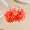 Pendientes de Aro Grandes Retro Franceses para Mujer Pendiente de Flor de Tela Simple Accesorio de Moda de Alta Calidad Suministro Directo de Fábrica