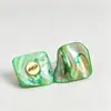 Botones de concha de forma irregular en color natural, botones decorativos de metal estilo barroco para suéteres y abrigos