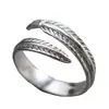 Anillo de Plata Vintage para Hombre, Anillo de Pluma de Estilo Europeo y Americano de Moda, Anillo Único para el Dedo Índice como Declaración de Moda, Decoración para el Dedo, Anillo de Cola