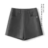Shorts de traje de lana minimalistas hechos a medida de cintura alta para mujer, nuevo estilo otoño e invierno 2026, corte A, adelgazante, casual