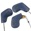 Fundas personalizadas para hierros de golf, fundas de cabeza de palo de PU de doble cara con borde de aceite digital de colores, fundas para palos de golf