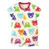 Ropa para Niños, Nuevo Estilo de Verano, Mameluco de Manga Corta con Estampado Completo de Cabeza de Oso Colorida de Dibujos Animados para Niños, Dropshipping