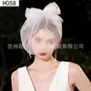 Velo de Novia Lazo Corto de Alta Gama Perla Francés Simple Accesorios para el Cabello Estilismo para Fotos de Boda Tocado