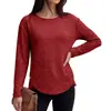 Amazon 2026 Comercio Exterior Transfronterizo Europeo y Americano Otoño e Invierno Nueva Camiseta de Color Sólido Holgada de Cuello Redondo de Manga Larga con Botón y Abertura para Mujer